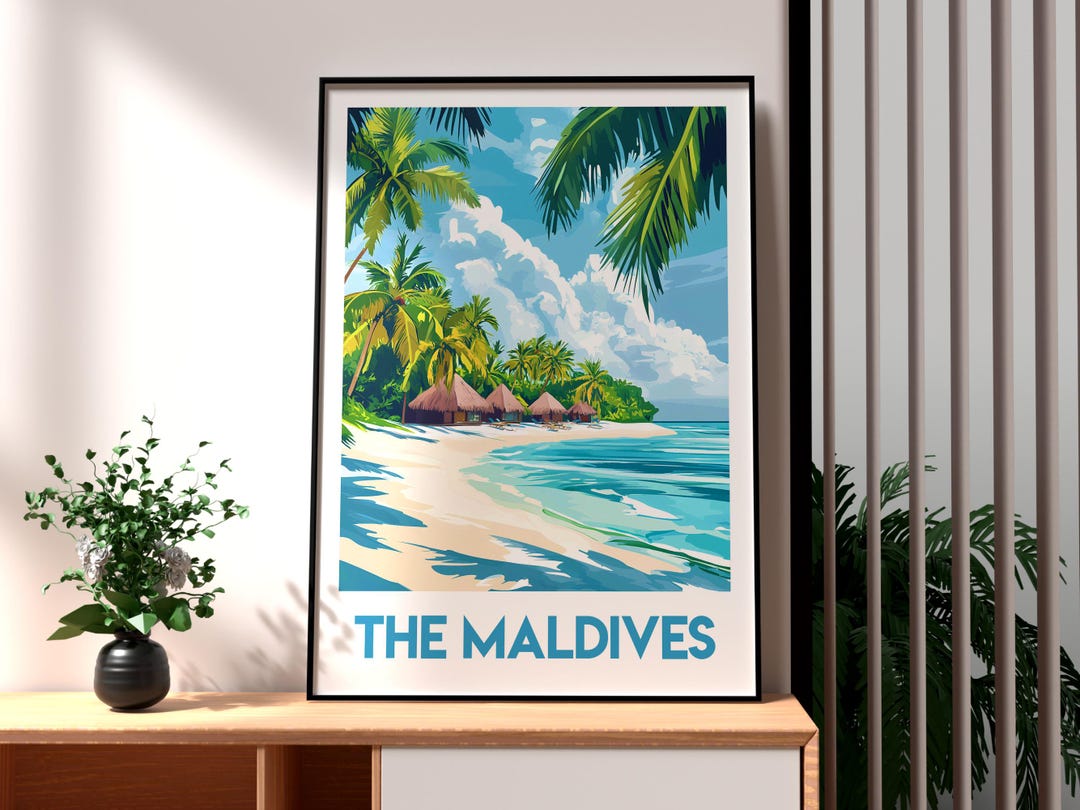 The Maldives Poster - the Maldives Wall Art - the Maldives Beach Art ...