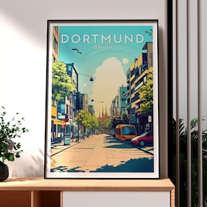 Dortmund Germany Travel Poster: Modern City Wall Art