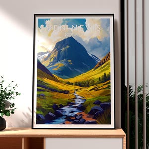 Ben Nevis Print - Ben Nevis Mountain Wall Art - Scotland Poster - UK Hiking Wall Art - Gift for Traveller - UK Outdoors Poster - Scottish