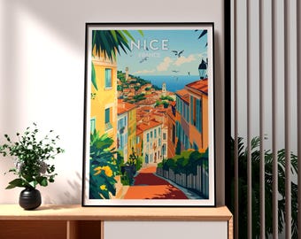 Nice France Art Print: French Riviera Travel Poster