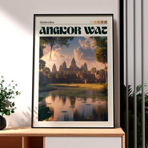 Angkor Wat Print - Cambodia Wall Art - Cambodia Poster - Siem Reap Wall Art - SE Asia Travel Poster - Angkor Wat Temple Print - Cambodia Art