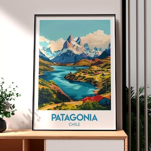 Patagonia Print - Patagonia Mountains Wall Art -  Argentina Travel Poster - Travel Wall Art - Chile Travel Poster  - Patagonia Nature Art