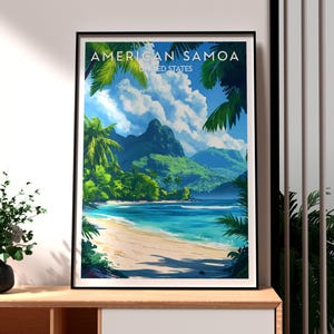 Arte mural de Samoa Americana - Impresión de Samoa Americana - Póster del Parque Nacional de Samoa Americana - Arte mural de EE. UU. - Regalo para viajeros - Arte mural de Samoa