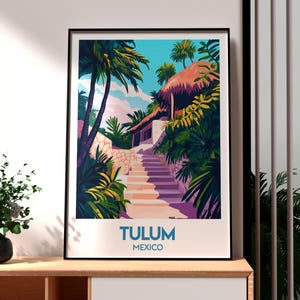 Tulum Print - Tulum Mexico Wall Art - Tulum City Poster - Travel Wall Art - Mexico Travel Poster - Tulum Wall Art - Travel Art Mexico