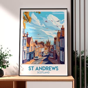 St Andrews Print - Scotland Wall Art - St Andrews Golf Poster - UK Wall Art - Gift for Traveller - Scotland Print - Scottish Highlands