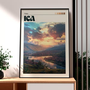 Ica Poster - Ica Desert - Peru Travel Print - Peru Wall Art - Ika Travel Print - Peru Backpacking Poster - South America Art - Peru Print