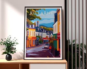 Killarney Ireland Print: Travel Poster, Republic of Ireland Wall Art