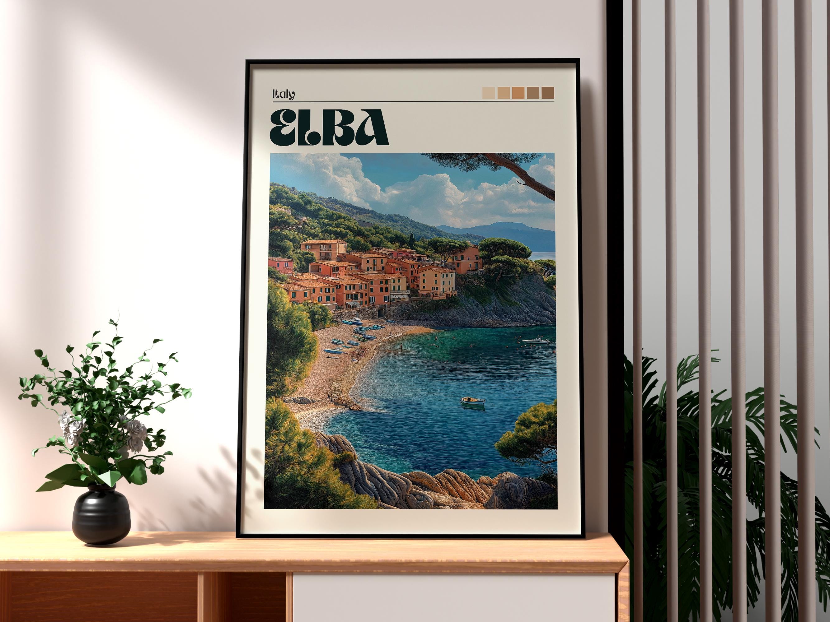 Elba Island Print: Italy Travel Poster, Tuscany Wall Art - Etsy