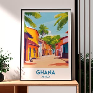 Ghana Poster - Ghana Print - Accra Travel Wall Art - Africa Travel Art - Ghana Art - African Wildlife Poster - African City Art - Ghana Art