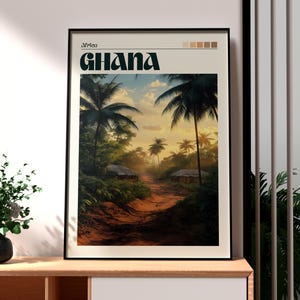 Ghana Poster - Ghana Print - Accra Travel Wall Art - Africa Travel Art - Ghana Art - African Wildlife Poster - African City Art - Ghana Art