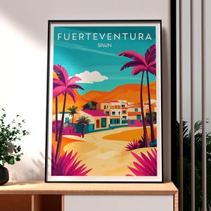 Fuerteventura Print - Kanarische Inseln Wandkunst - Spanien Reise Poster - Reise Wandkunst - Fuerteventura Poster - Die Kanarischen Wandkunst