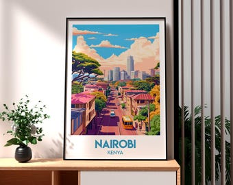 Nairobi, Kenia – wydruk artystyczny – nowoczesna sztuka ścienna Safari