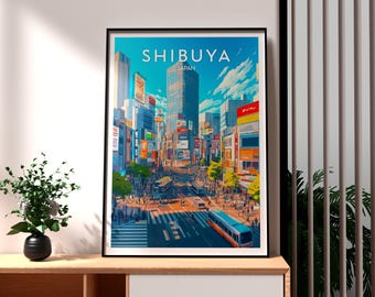 Impresión del cruce de Shibuya: póster de viaje a Japón