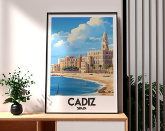 Reisposter Cadiz, Spanje: Andalusische muurkunstafdruk