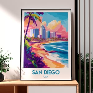 San Diego Print - California Wall Art - San Diego Poster - California Poster - Gift for Traveller - USA Travel Print - SD - California Art