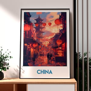China Print - China Wall Art - Chinese Art Poster - Travel Wall Art - China City Art - Gift for Traveller - Chinese Temple Art - China