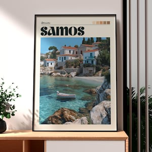 Samos Print - Greece Wall Art - Samos Island Poster - Travel Wall Art - Greek Art - Samos Greece Poster - Samos Coastal Art - Greek Art