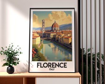 Florence Italy Art Print: Tuscany Travel Poster