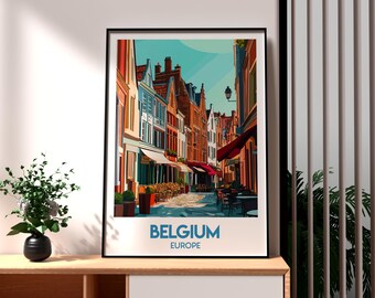 Brussels City Print: Belgium Travel Poster, European Wall Art