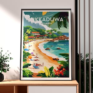 Hikkaduwa Poster - Sri Lanka Wandkunst - Sri Lanka - Hikkaduwa Poster - Sri Lanka Reise Druck - SriLankische Kunst - Hikkaduwa Surf Poster