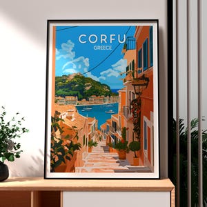 Corfu Print - Greece Wall Art -  Corfu Island Poster - Travel Wall Art - Greek Art - Corfu Greece Poster - Corfu Coastal Art - Greek Art