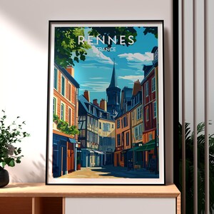 Impressão de Rennes - Arte de parede da França - Pôster de Renne - Arte de viagem da cidade francesa - Presente para viajante - Impressão de viagem francesa - Pôster da Bretanha de Rennes