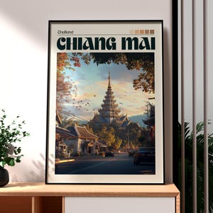 Chiang Mai Print - Thailand Wall Art - Chiang Mai Travel - Travel Wall Art - Thailand Mountain Poster - Backpacking - Gift for Traveller