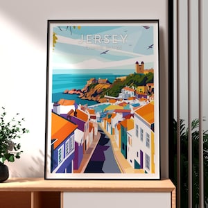 Póster de Jersey - Arte mural de Jersey - Islas del Canal - Póster de St. Ouen - Impresión de la isla de Jersey - Póster de la playa de Jersey - Arte mural de Jersey