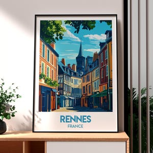 Impressão de Rennes - Arte de parede da França - Pôster de Renne - Arte de viagem da cidade francesa - Presente para viajante - Impressão de viagem francesa - Pôster da Bretanha de Rennes