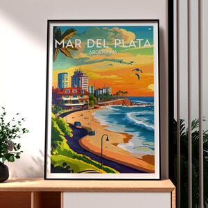 Mar Del Plata Travel Print - Argentina Wall Art - Mar Del Plata Poster - Gift for Traveller - Argentina Art - Argentina Travel Poster