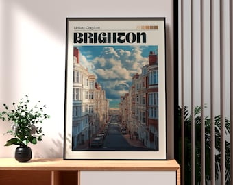 Brighton Pier Art Print: UK Seaside Travel Poster