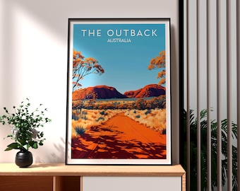 Australia Outback Art Print: Travel Poster, Desert Landscape