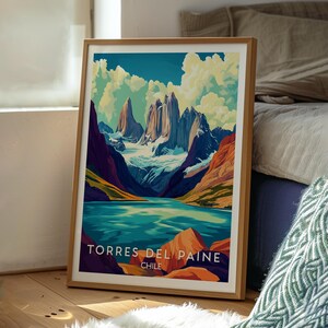 Torres Del Paine Print: Patagonia National Park Travel Poster image 2