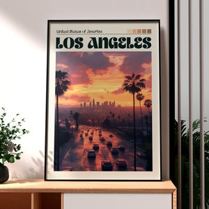 Los Angeles Poster - LA Wall Art - Los Angeles Print - USA Travel Print - Hollywood Wall Art - Los Angeles City Poster - US Poster Art
