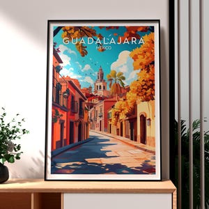 Guadalajara Mexico Art Print: Colorful Travel Poster