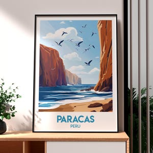 Paracas Poster - Paracas Art - Peru Travel Print - Peru Wall Art - Paracas Travel Print - Peru Backpacking Poster - South America - Peru Art