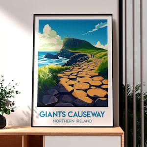Giants Causeway Print - Northern Ireland Wall Art -  County Antrim Poster - Travel Wall Art - Bushmills Wall Art - Northern Ireland Poster