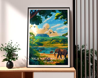 Yala National Park Poster - Sri Lanka Wall Art - Sri Lanka - Yala Poster - Sri Lanka Travel Print - Sri Lanka Elephant Poster - Yala Print