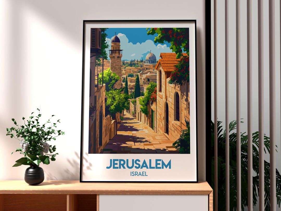 エルサレム旅行ポスター：中東の壁アートプリント - Etsy 日本