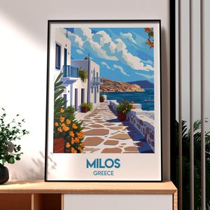 Milos Print - Greece Wall Art - Milos Island Poster - Travel Wall Art - Greek Art - Milos Greece Poster - Milos Coastal Art - Greek Art