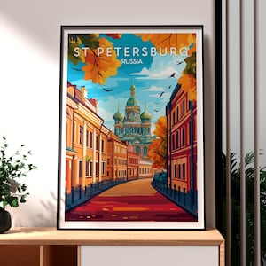 St Petersburg Print - Russia Wall Art -  St Petersburg City Poster - Travel Wall Art - Russia Travel Print - St Petersburg Wall Art