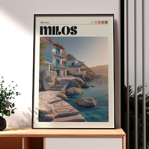Milos Print - Greece Wall Art - Milos Island Poster - Travel Wall Art - Greek Art - Milos Greece Poster - Milos Coastal Art - Greek Art