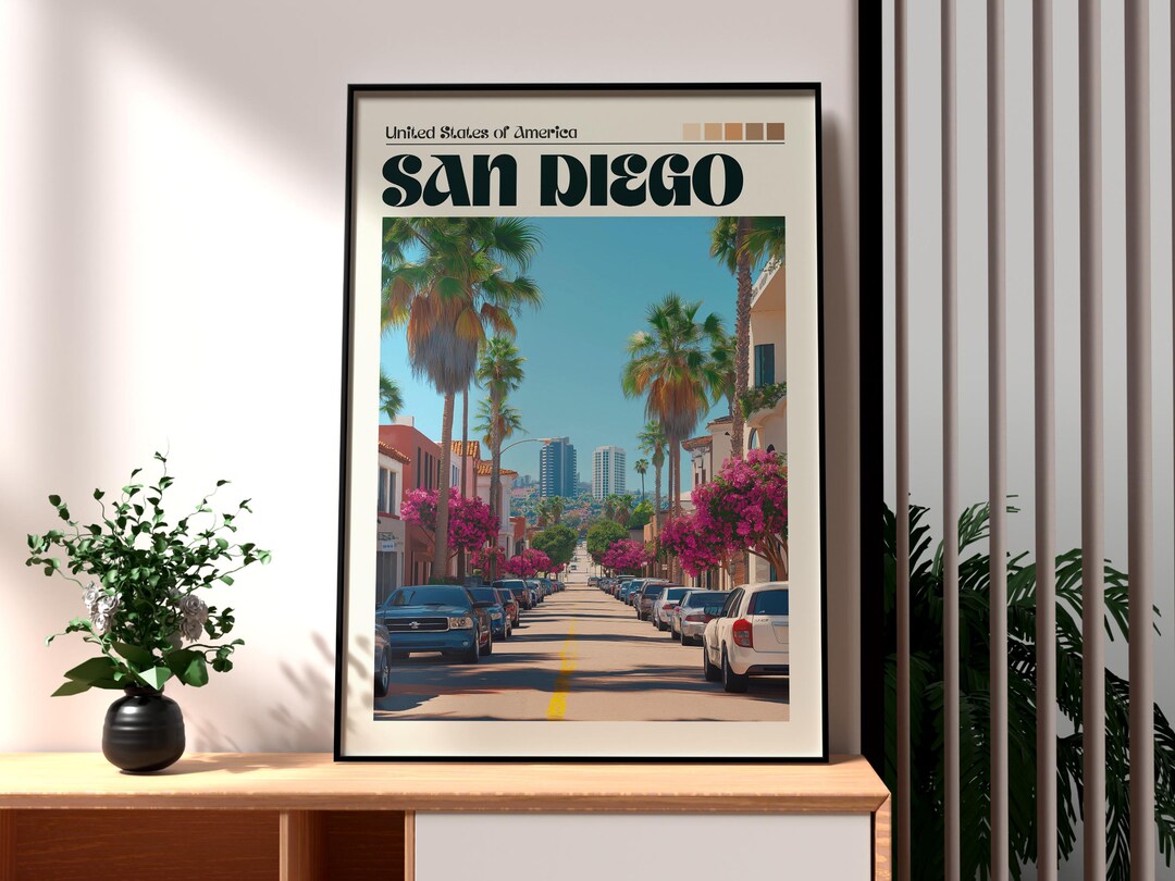 San Diego Travel Poster: California Wall Art Print - Etsy