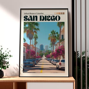 San Diego Print - California Wall Art - San Diego Poster - California Poster - Gift for Traveller - USA Travel Print - SD - California Art
