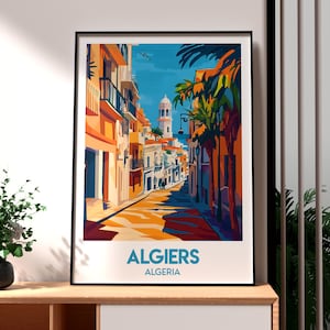 Algiers Print - Algeria Wall Art -  Algeria Poster - Algiers Travel Wall Art - Algiers Travel Poster - El Djazaïr Poster -  Africa City Art