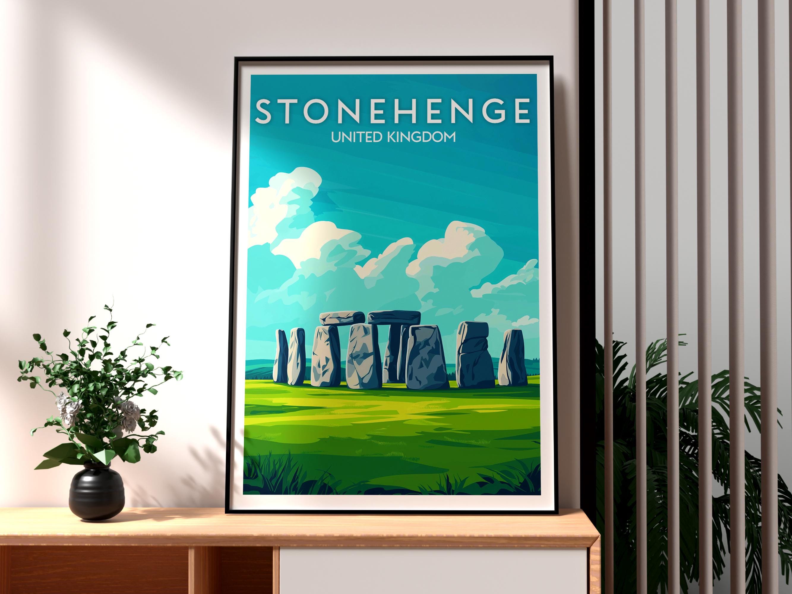 Stonehenge Art Print: England Travel Poster, UK National Park - Etsy