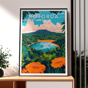 Rotorua Travel Print - New Zealand Wall Art - Rotorua  Art - Travel Wall Art - New Zealand Poster - Rotorua New Zealand Art - Rotorua Print