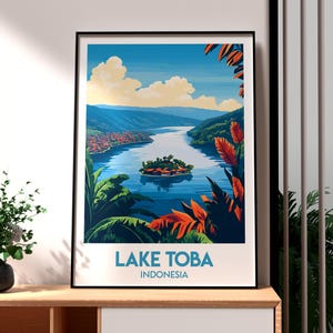 Lake Toba Travel Print - Sumatra Wall Art - Indonesia Travel - Travel Wall Art - Lake Toba Poster - Gift for Traveller - Indonesia Wall Art