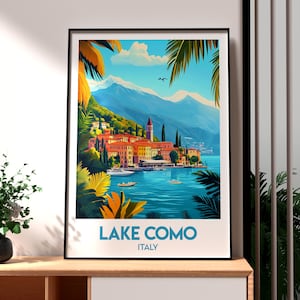 Lake Como Print - Lake Como Wall Art - Italy Poster - Italy Wall Art - Europe Travel Poster - Lombardy Poster - Lake Como - Italian Art