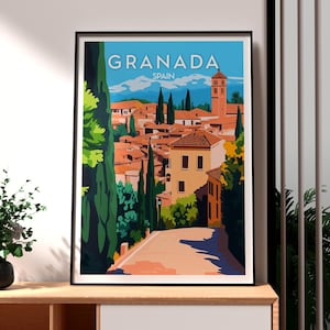 Granada Print - Spain Wall Art - Andalucia Poster - Travel Wall Art - Spain Travel Poster - Granada Art Poster - Spain Poster - Andaluzia
